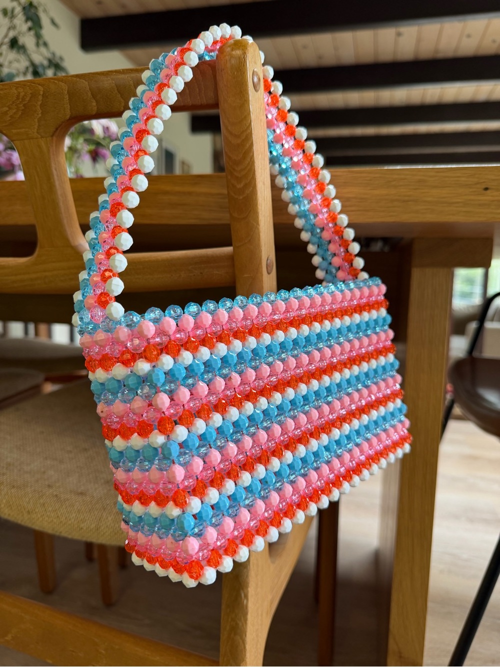Susan Alexandra - Beaded Bag in Pink, Blue & White
